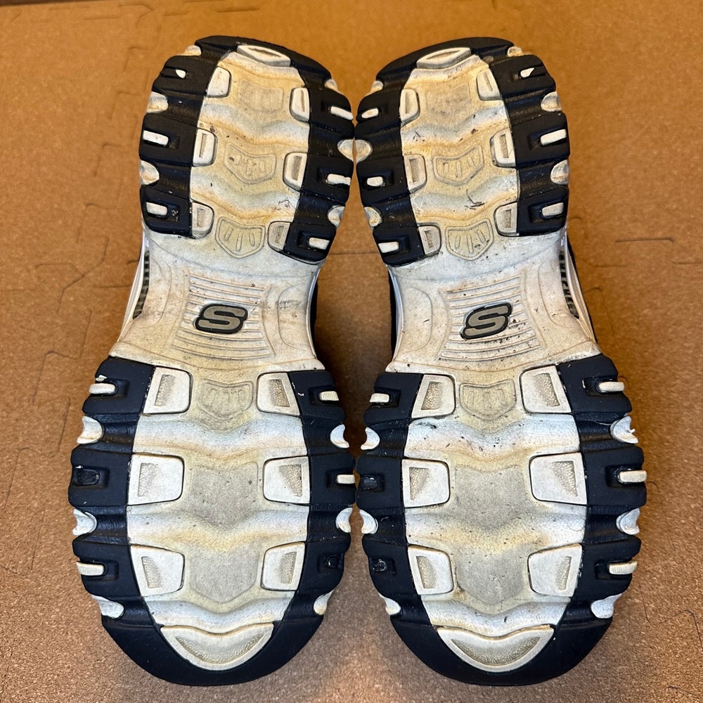 Skechers D'Lites Sneakers Womens 7.5 Black Multi Color Stripe Leather 11978 BKMT - Picture 6 of 11